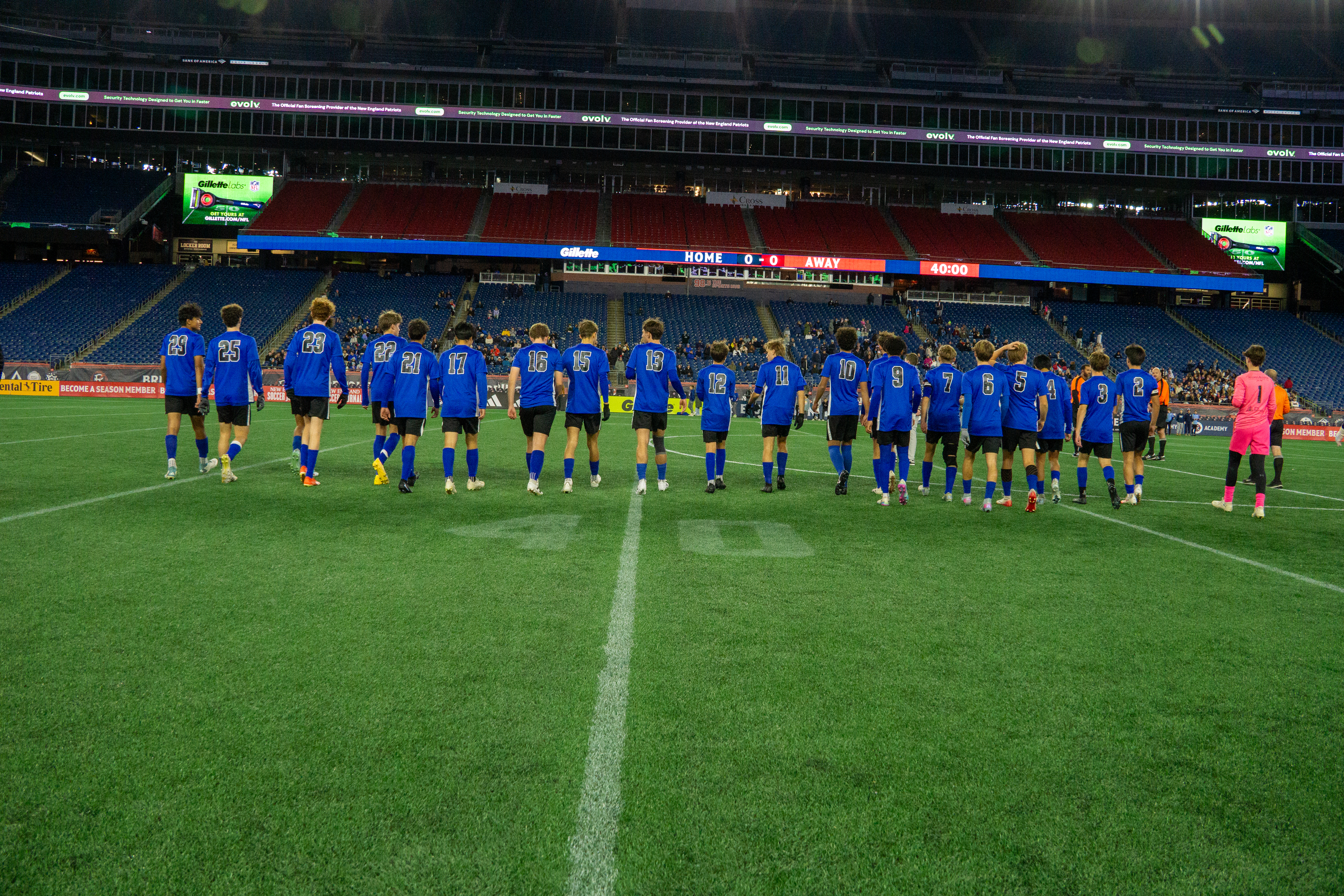 Soccer team at Gillette Stadium
