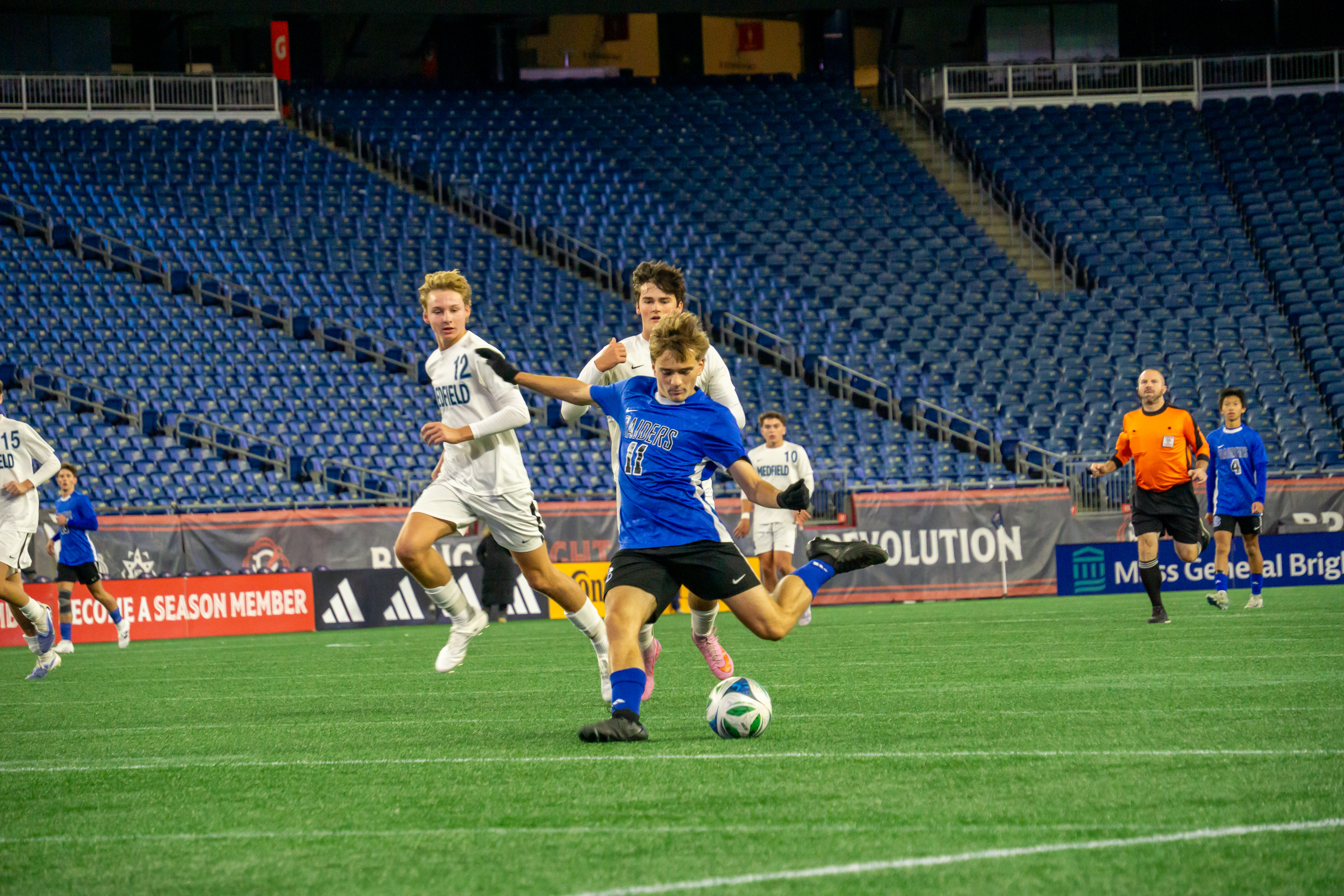 Soccer action at Gillette Stadium