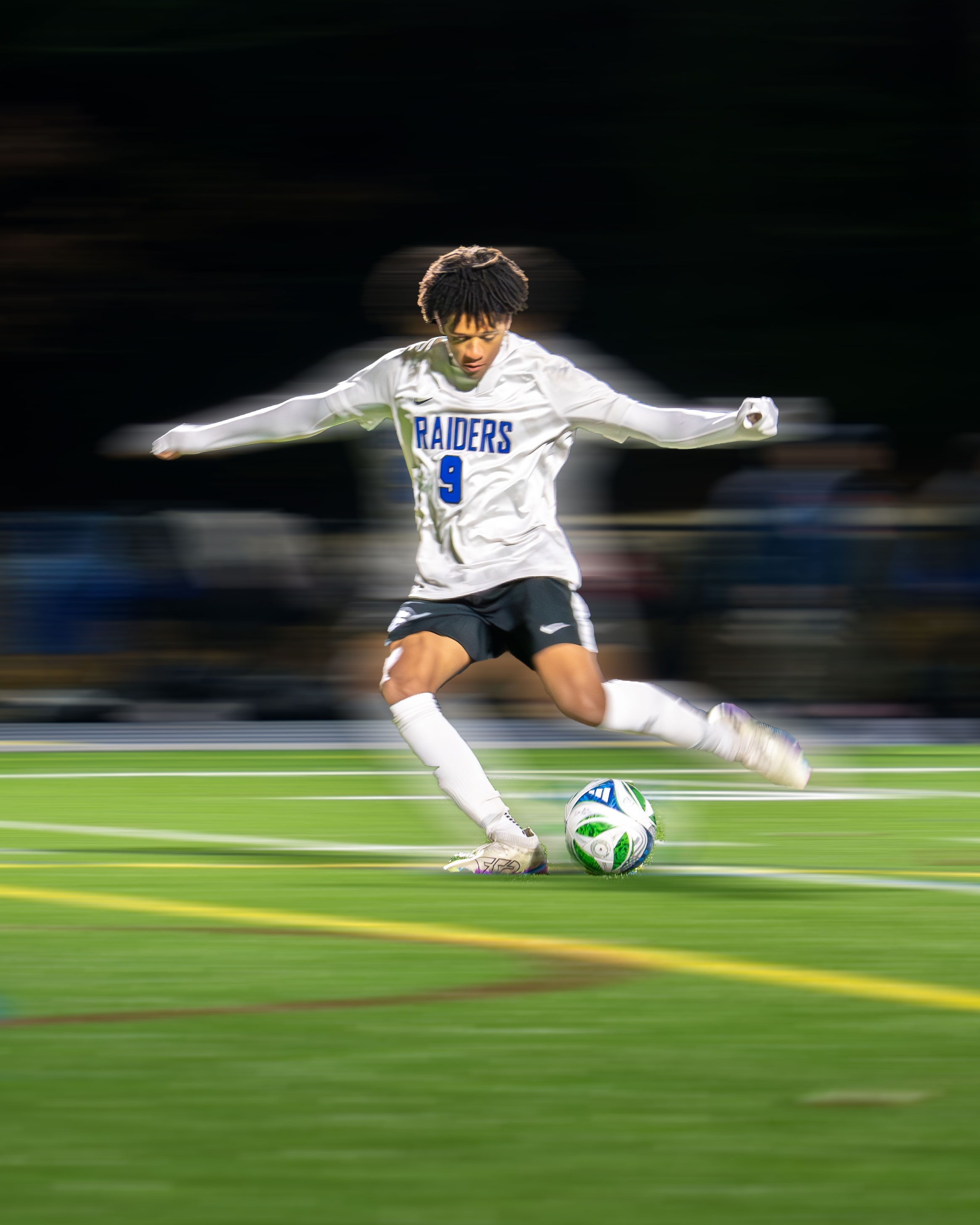 Soccer player motion blur